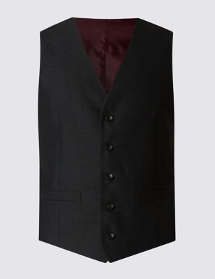 Charcoal Tailored Fit 5 Button Waistcoat